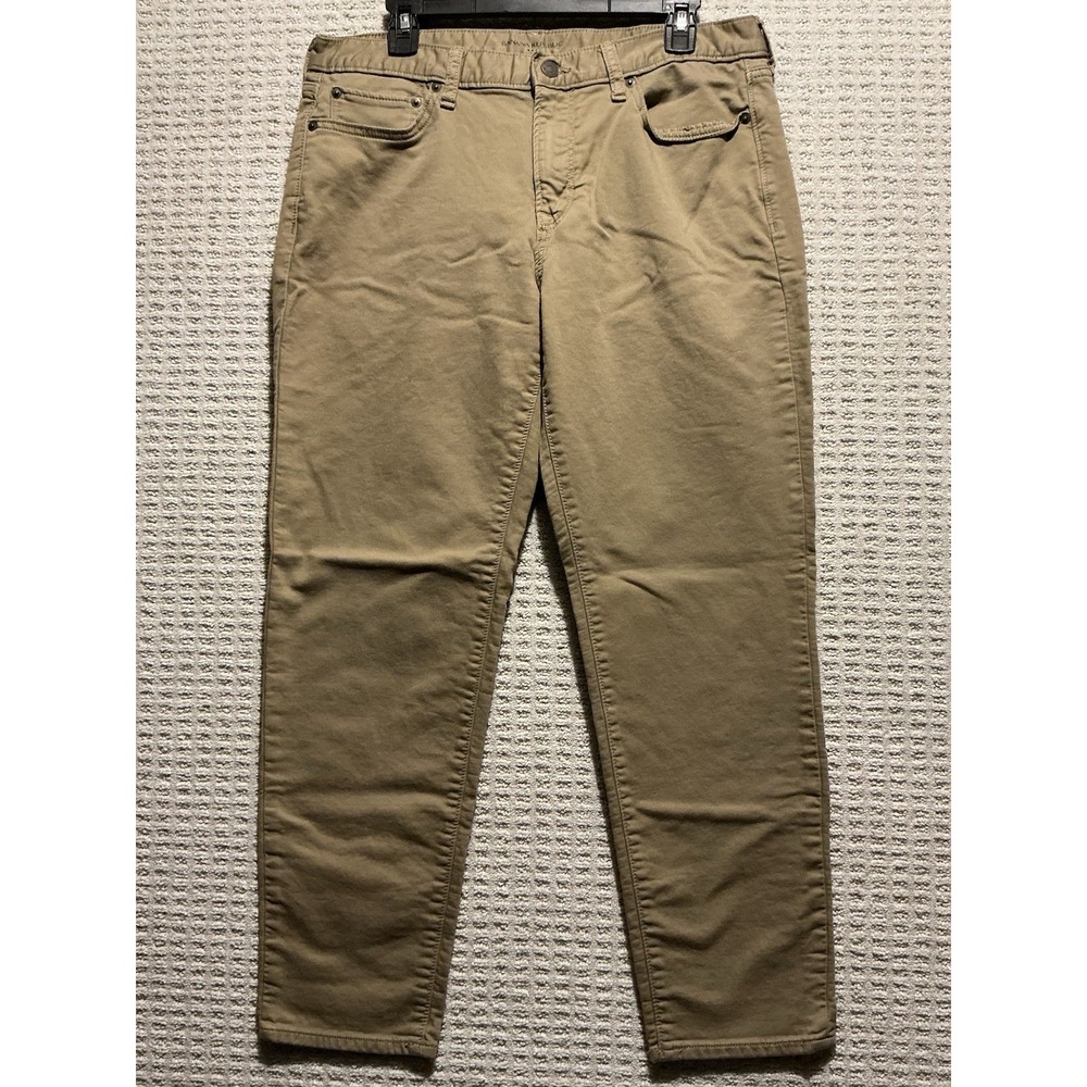 Banana Republic Travel Jean Khaki Tan Straight Leg 34x30 Athletic Fit